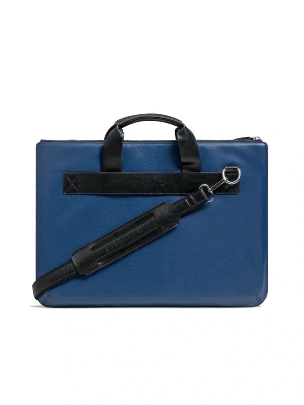 NWT Men's Two-Tone Black & Blue Faux Leather Urban Tech Laptop Briefcase Bag